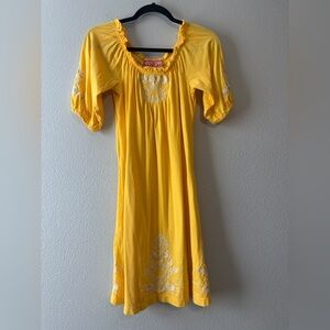 This is a Johnny Was Embroidered Jersey Knit Shift dress